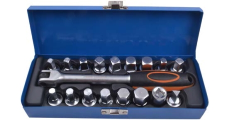 Набор для откручивания сливных пробок картеров, 18 предметов