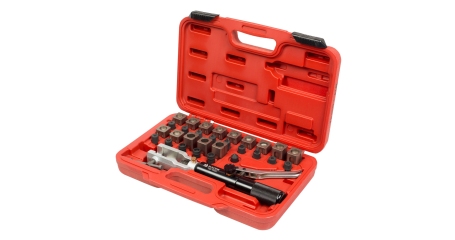 Набор для развальцовки трубок с гидравлическим поршнем, кейс, 30 предметов МАСТАК 102-10031C