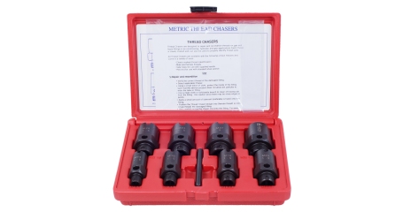 Набор для восстановления резьб штуцеров системы кондиционирования, кейс, 9 предметов МАСТАК 352-00009C