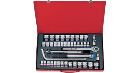 Набор двенадцатигранных торцевых головок KING TONY 4045CR с принадлежностями 1/2