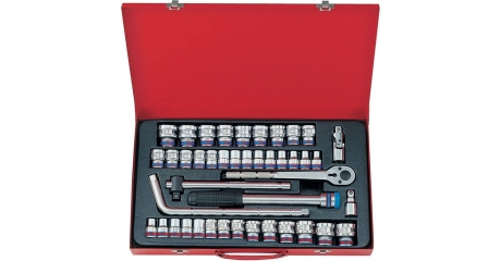 Набор двенадцатигранных торцевых головок KING TONY 4045CR с принадлежностями 1/2"", 10-32 мм, 43 шт"""