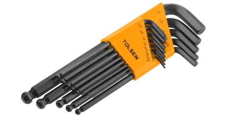 Набор Г-образных шестигранников 0,05"-3/8" дюймовые с шаровым окончанием 13 предметов TOLSEN TT20090