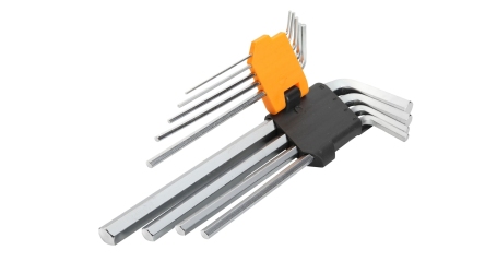 Набор Г-образных шестигранников 1,5-10 мм длинные 9 предметов TOLSEN TT20049