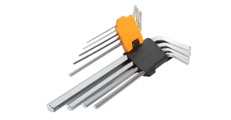 Набор Г-образных шестигранников 1,5-10 мм длинные 9 предметов TOLSEN TT20049