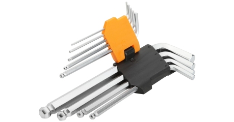 Набор Г-образных шестигранников 1,5-10 мм удлиненные с шаровым окончанием 9 предметов TOLSEN TT20053