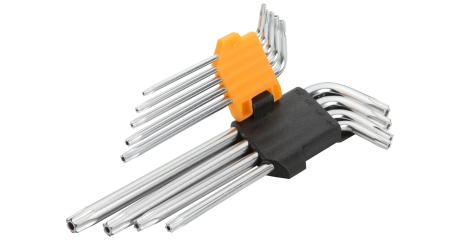 Набор Г-образных Torx T10H-T50H удлиненные с отверстием 9 предметов TOLSEN TT20056