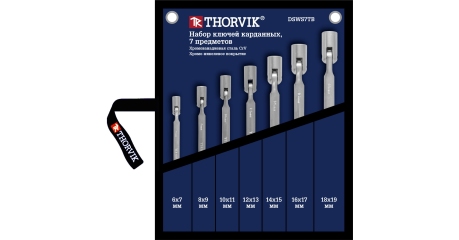 Набор гаечных карданных ключей Thorvik DSWS7TB в сумке, 6-19 мм