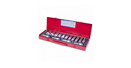 Набор глубоких торцевых головок 1/2", шестигранные, 10-32 мм, 15 предметов KING TONY 4315MR