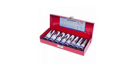 Набор глубоких торцевых головок 1/2", шестигранные, 12-24 мм, 8 предметов KING TONY 4308MR05