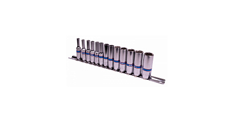 Набор глубоких торцевых головок 1/4", шестигранные, 4-14 мм, 13 предметов KING TONY 2311MR