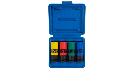 Набор глубоких ударных торцевых головок 1/2" шестигранные 17, 19, 21, 22 мм KING TONY 44904MP02