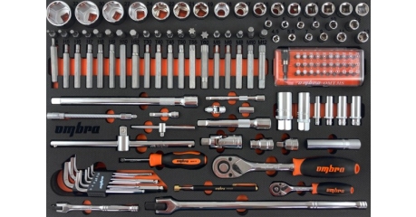 Набор головок торцевых Ombra OMT131STE, 1/4", 1/2" DR с аксессуарами и вставками-битами