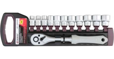 Набор головок торцевых с трещоточной рукояткой Thorvik S12S1112SP (3/8"DR, 8-19 мм, 12 предметов)