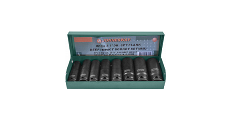 Набор головок торцевых ударных глубоких JONNESWAY (3/8";DR, 10-19 мм, 8 предметов)