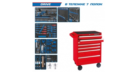 Тележка красная с инструментом 