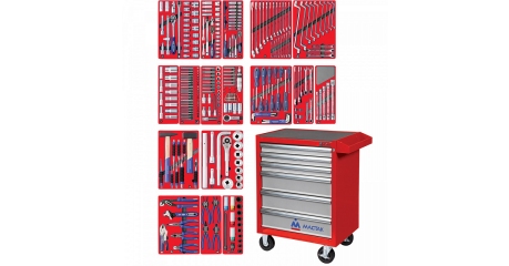 Инструментальная тележка с набором инструментов "ЭКСПЕРТ" 323 предмета МАСТАК 52-06323R