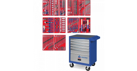 Тележка инструментальная с набором инструментов "ЛИДЕР" 270 предметов МАСТАК 52-05270B