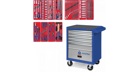 Тележка инструментальная с набором инструментов "СТАНДАРТ" 186 предметов МАСТАК 52-05186B
