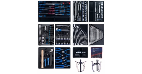 Набор инструментов для тележки, 10 ложементов, 204 предмета KING TONY 946-100MRD-MT