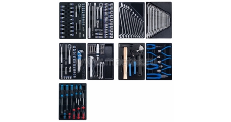 Набор инструментов для тележки, 9 ложементов, 161 предмет KING TONY 936-005MRD