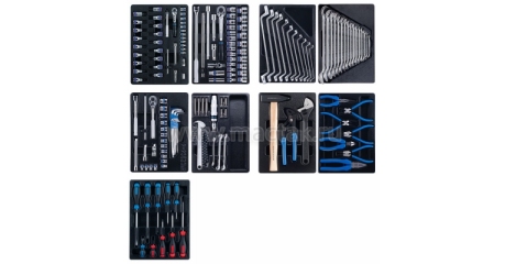 Набор инструментов для тележки, 9 ложементов, 161 предмет KING TONY 936-005MRD