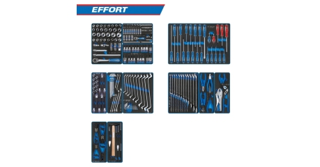 Набор инструментов "EFFORT" в чёрной тележке KING TONY 9G35-235MRV, 235 предметов