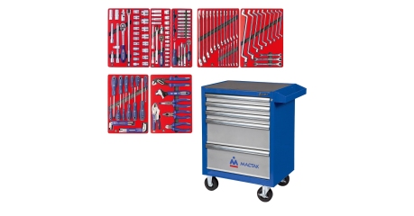 Набор инструментов СТАРТ в синей тележке 161 предмет МАСТАК 52-05161B