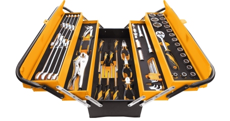 Набор инструментов универсальный раскладной ящик 60 предметов TOLSEN TT85401