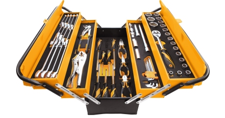 Набор инструментов универсальный раскладной ящик 60 предметов TOLSEN TT85401