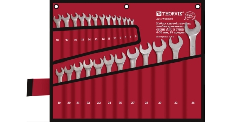 Набор ключей гаечных комбинированных серии ARC в сумке 6-36 мм 25 предметов Thorvik W3S25TB