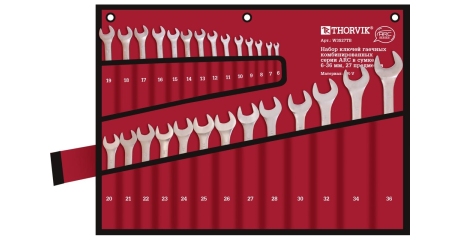 Набор ключей гаечных комбинированных серии ARC в сумке 6-36 мм 27 предметов Thorvik W3S27TB