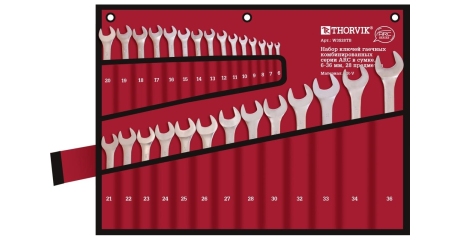 Набор ключей гаечных комбинированных серии ARC в сумке 6-36 мм 28 предметов Thorvik W3S28TB