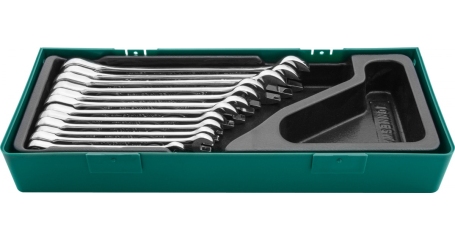 Набор ключей гаечных комбинированных трещоточных в ложементе 8-19 мм 12 предметов JONNESWAY W45112SP