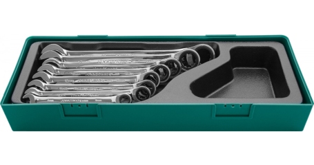 Набор ключей гаечных комбинированных трещоточных в ложементе 8-19 мм 8 предметов JONNESWAY W45308SP