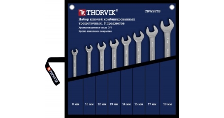 Набор ключей гаечных комбинированных трещоточных в сумке 8-19 мм 8 предметов Thorvik CRWS8TB