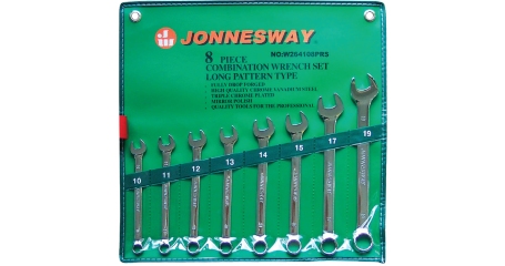 Набор ключей гаечных комбинированных удлиненных W264108PRS  в сумке, 10-19 мм