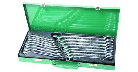 Набор ключей гаечных комбинированных W69116S с накидным изогнутым профилем 75° в кейсе, 7-24 мм, 16 предметов
