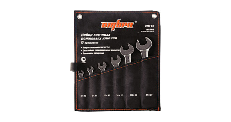 Набор ключей гаечных рожковых в сумке Ombra OMT6S (8-27 мм, 6 предметов)