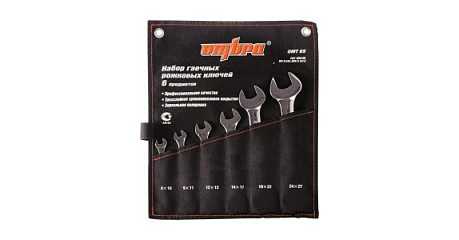 Набор ключей гаечных рожковых в сумке Ombra OMT6S (8-27 мм, 6 предметов)