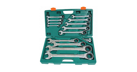 Набор ключей комбинированных трещоточных JONNESWAY W45117S  (72 зуба, 17 предметов)