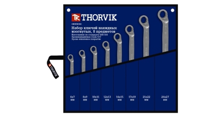 Набор ключей накидных Thorvik ORWS008, 75°, в сумке, 6-27 мм, 8 предметов