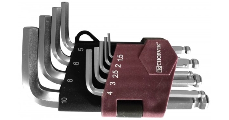 Набор ключей торцевых шестигранных коротких с шаром HKSB9S, H1.5-H10