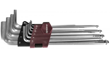 Набор ключей торцевых шестигранных удлиненных с шаром HKLB10S, H1.5-H10