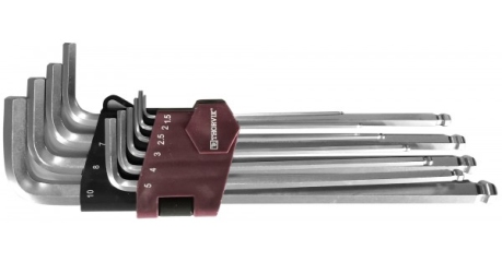 Набор ключей торцевых шестигранных удлиненных с шаром HKLB10S, H1.5-H10