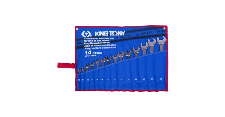 Набор комбинированных ключей, 10-32 мм, чехол из теторона, 14 предметов KING TONY 1214MRN