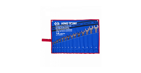 Набор комбинированных ключей, 10-32 мм, чехол из теторона, 14 предметов KING TONY 1214MRN01