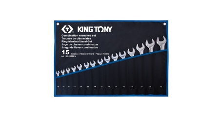 Набор комбинированных ключей, 10-32 мм, чехол из теторона, 15 предметов KING TONY 12D15MRN