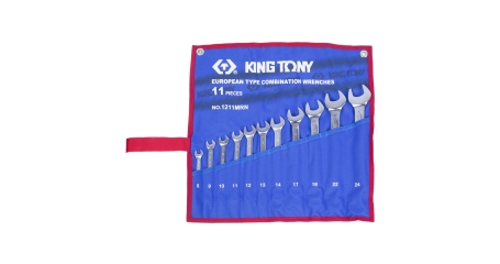 Набор комбинированных ключей, 8-24 мм, чехол из теторона, 11 предметов KING TONY 1211MRN