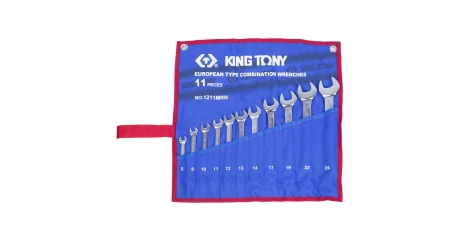 Набор комбинированных ключей, 8-24 мм, чехол из теторона, 11 предметов KING TONY 1211MRN