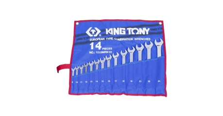 Набор комбинированных ключей, 8-24 мм, чехол из теторона, 14 предметов KING TONY 1215MRN01
